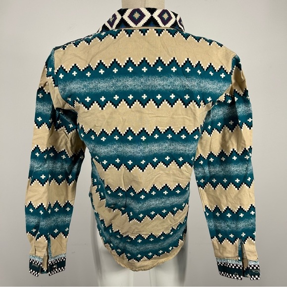 ❤️ ROUGHRIDER Geometric Patterned Button-Up Shirt S - Picture 4 of 15